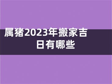 属猪2023年搬家吉日有哪些