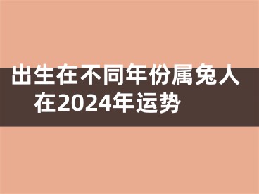 出生在不同年份属兔人在2024年运势