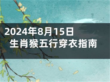 2024年8月15日生肖猴五行穿衣指南