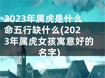 2023年属虎是什么命五行缺什么(2023年属虎女孩寓意好的名字)