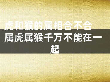 虎和猴的属相合不合 属虎属猴千万不能在一起