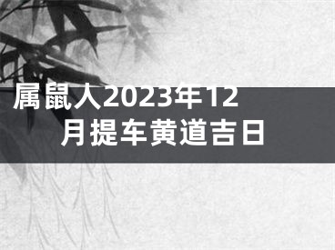 属鼠人2023年12月提车黄道吉日