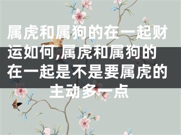属虎和属狗的在一起财运如何,属虎和属狗的在一起是不是要属虎的主动多一点