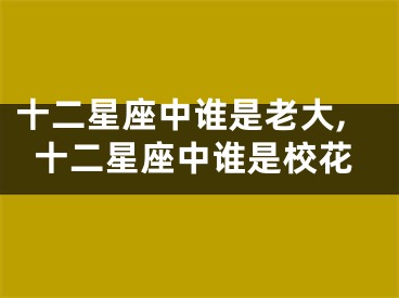 十二星座中谁是老大,十二星座中谁是校花