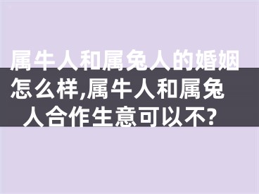 属牛人和属兔人的婚姻怎么样,属牛人和属兔人合作生意可以不?