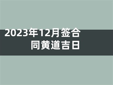 2023年12月签合同黄道吉日