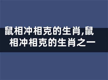 鼠相冲相克的生肖,鼠相冲相克的生肖之一