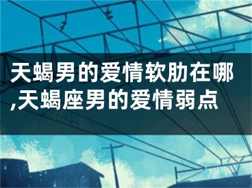 天蝎男的爱情软肋在哪,天蝎座男的爱情弱点