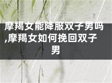 摩羯女能降服双子男吗,摩羯女如何挽回双子男