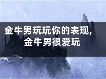 金牛男玩玩你的表现,金牛男很爱玩