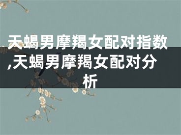 天蝎男摩羯女配对指数,天蝎男摩羯女配对分析