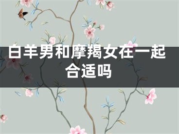白羊男和摩羯女在一起合适吗