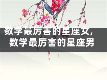 数学最厉害的星座女,数学最厉害的星座男