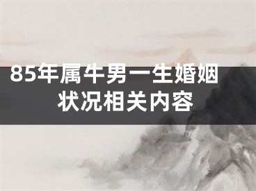 85年属牛男一生婚姻状况相关内容