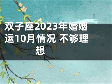 双子座2023年婚姻运10月情况 不够理想 　　