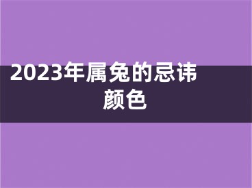 2023年属兔的忌讳颜色