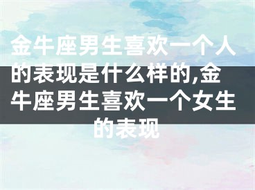 金牛座男生喜欢一个人的表现是什么样的,金牛座男生喜欢一个女生的表现