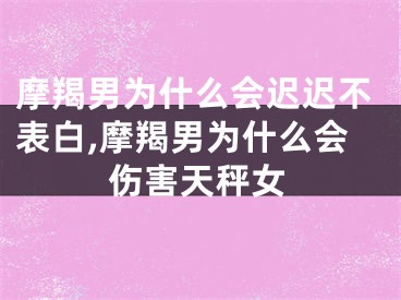 摩羯男为什么会迟迟不表白,摩羯男为什么会伤害天秤女