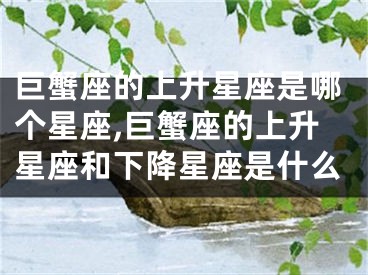巨蟹座的上升星座是哪个星座,巨蟹座的上升星座和下降星座是什么