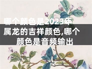 哪个颜色是2023年属龙的吉祥颜色,哪个颜色是音频输出