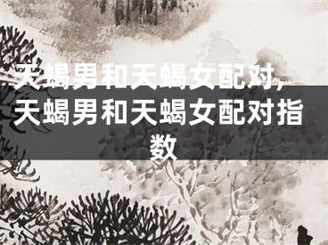 天蝎男和天蝎女配对,天蝎男和天蝎女配对指数