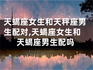 天蝎座女生和天秤座男生配对,天蝎座女生和天蝎座男生配吗