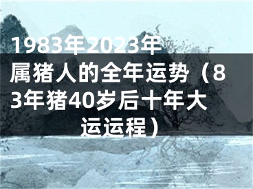 1983年2023年属猪人的全年运势（83年猪40岁后十年大运运程）
