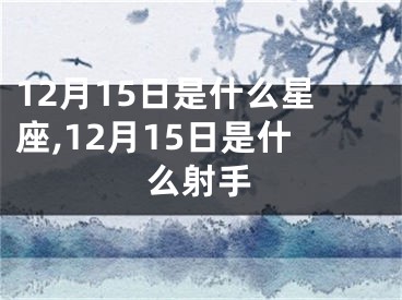 12月15日是什么星座,12月15日是什么射手