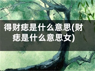 得财痣是什么意思(财痣是什么意思女)