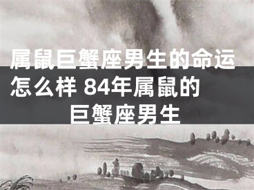 属鼠巨蟹座男生的命运怎么样 84年属鼠的巨蟹座男生