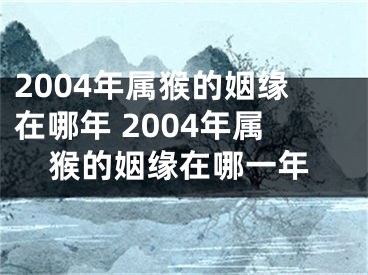2004年属猴的姻缘在哪年 2004年属猴的姻缘在哪一年