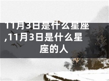 11月3日是什么星座,11月3日是什么星座的人