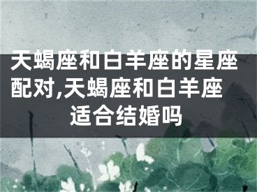 天蝎座和白羊座的星座配对,天蝎座和白羊座适合结婚吗