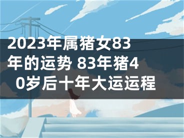 2023年属猪女83年的运势 83年猪40岁后十年大运运程