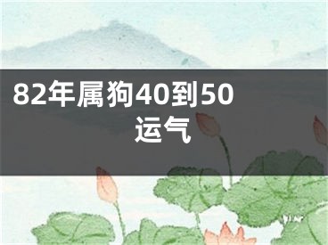 82年属狗40到50运气