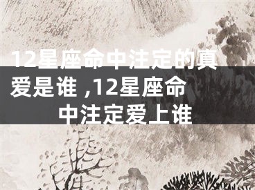 12星座命中注定的真爱是谁 ,12星座命中注定爱上谁
