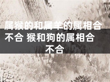 属猴的和属羊的属相合不合 猴和狗的属相合不合