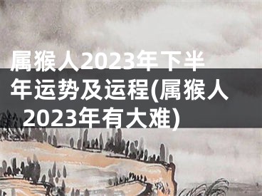属猴人2023年下半年运势及运程(属猴人2023年有大难)