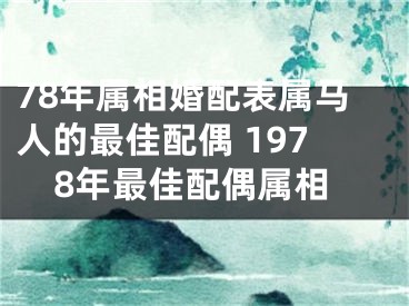78年属相婚配表属马人的最佳配偶 1978年最佳配偶属相