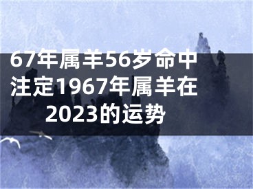 67年属羊56岁命中注定1967年属羊在2023的运势