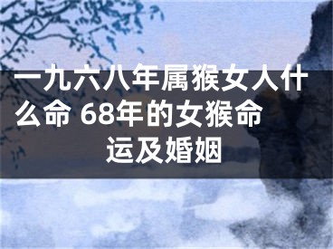 一九六八年属猴女人什么命 68年的女猴命运及婚姻