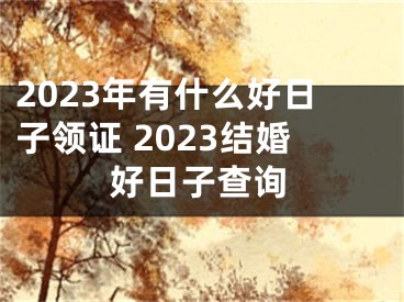 2023年有什么好日子领证 2023结婚好日子查询