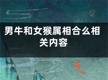 男牛和女猴属相合么相关内容