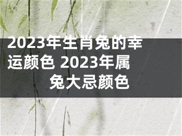 2023年生肖兔的幸运颜色 2023年属兔大忌颜色