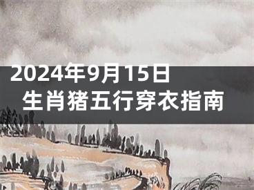 2024年9月15日生肖猪五行穿衣指南