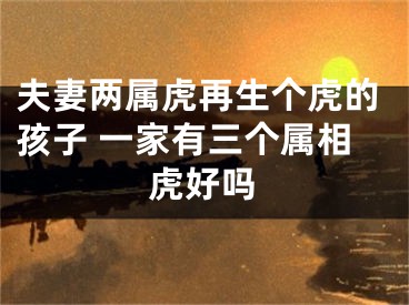 夫妻两属虎再生个虎的孩子 一家有三个属相虎好吗