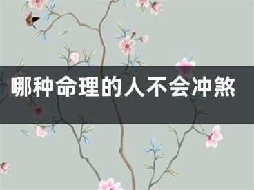 哪种命理的人不会冲煞