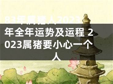 83年属猪人2023年全年运势及运程 2023属猪要小心一个人