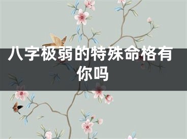 八字极弱的特殊命格有你吗
