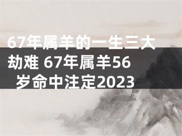 67年属羊的一生三大劫难 67年属羊56岁命中注定2023